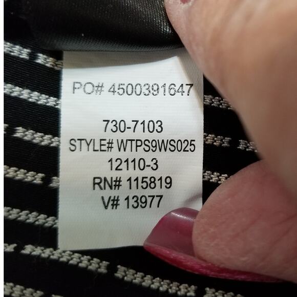 Worthington Black White Polka Dot Mini Pencil Skirt Rayon Blend Stretch Size PM - Picture 4 of 4